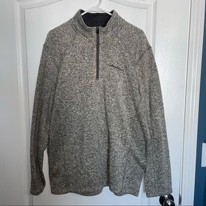 Men’s XL salt & pepper, & tan & gray Eddie Bauer 1/4 (quarter) zip